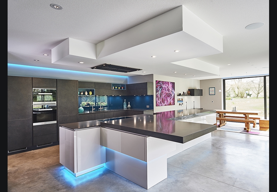 Modern Kitchen interior with Designer Lighting