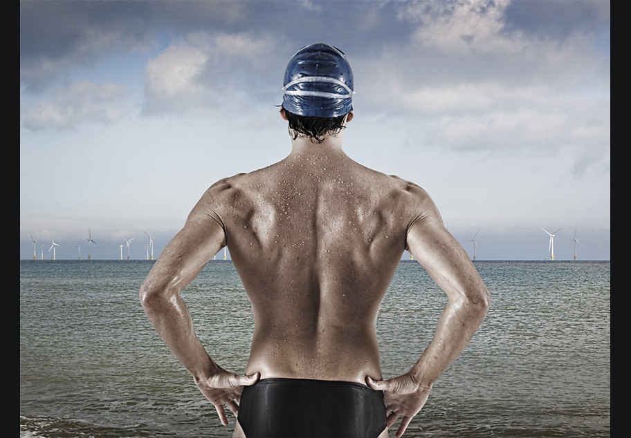 Triathlete Looking Out To Sea